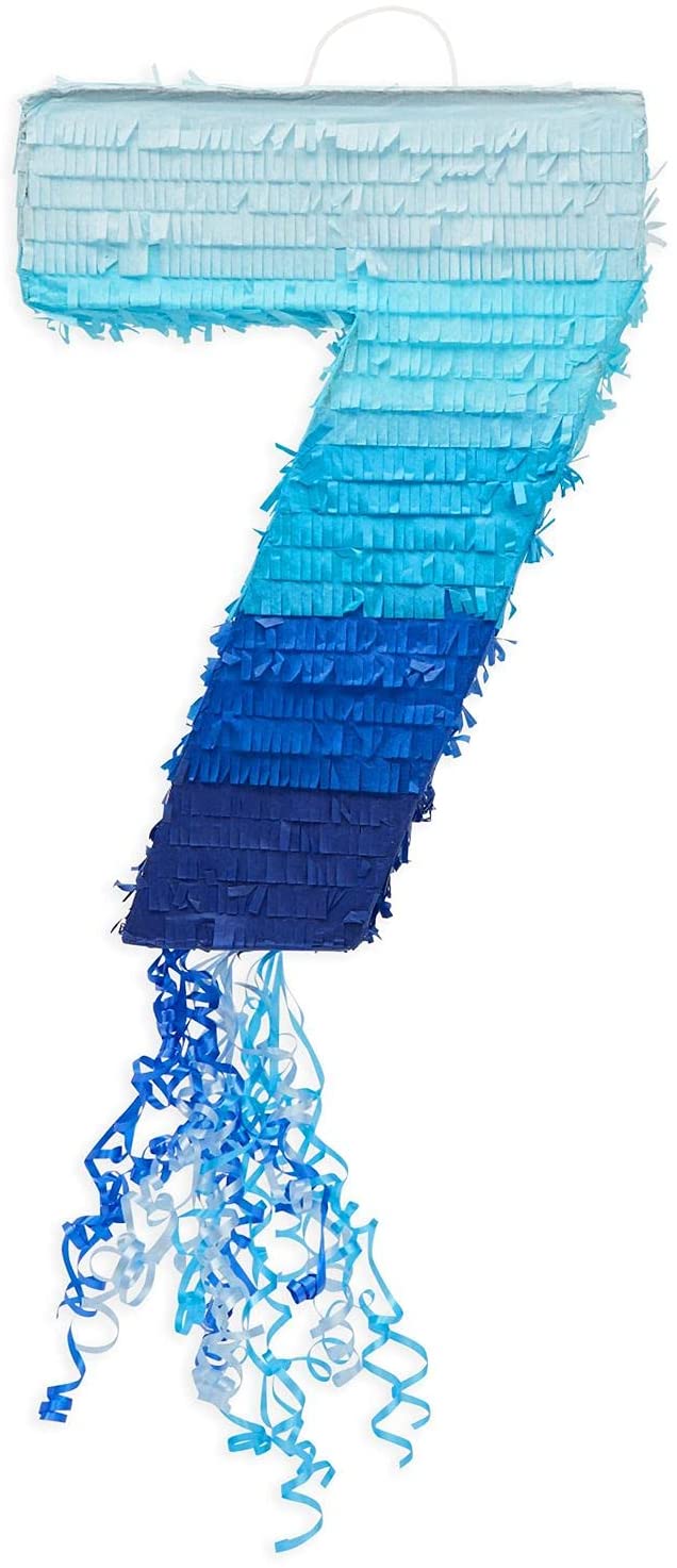 Number Seven Blue Pinata Large