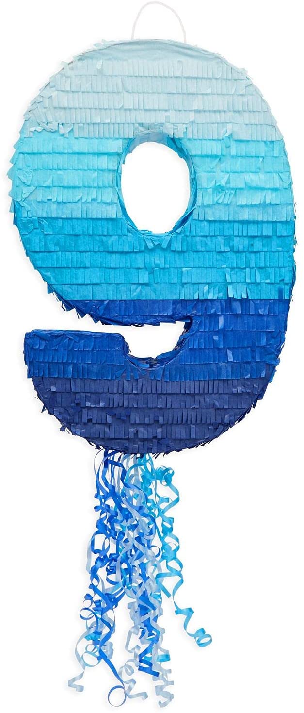 Number Nine Blue Pinata Large