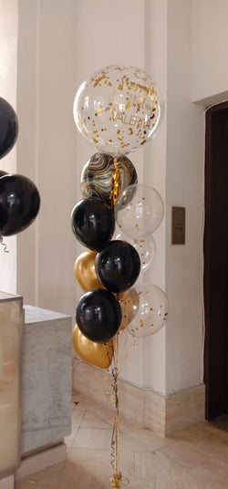 Golden Customised Balloons Bouquet