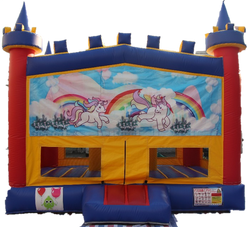 Unicorn Bouncy Castle - 4.8m - PartyMonster.ae