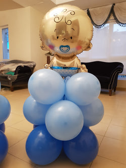 Baby Boy Balloon Pillar - PartyMonster.ae