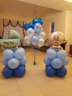 Baby Boy Balloon Pillar - PartyMonster.ae