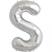 Alphabet S Silver Foil Balloon - 40inches - PartyMonster.ae