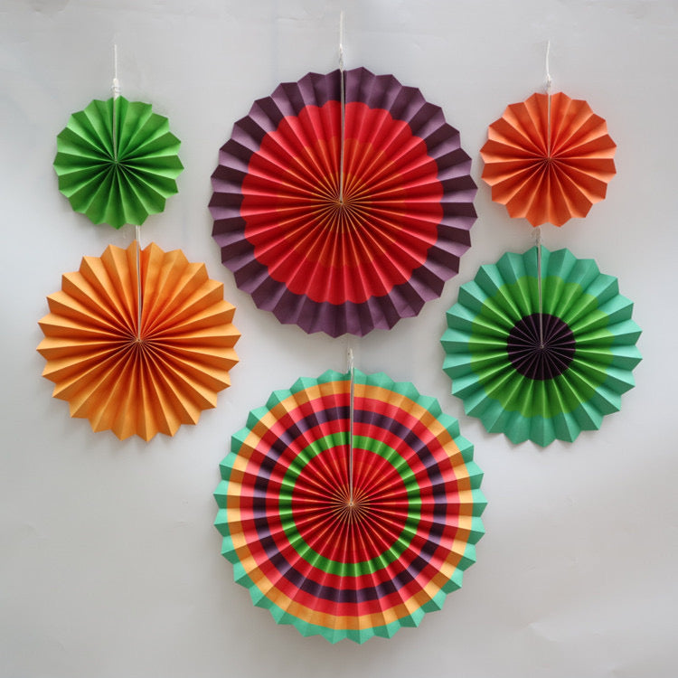 Multicolour paper fans hanging decor for sale online in Dubai