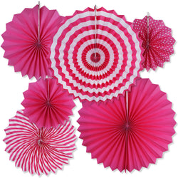 Hot pink paper fans hanging decor for sale online in Dubai