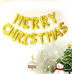 Merry Christmas Golden Balloons Bunting Set