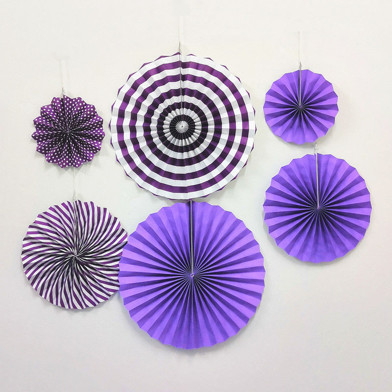 Purple paper fans hanging decor for sale online in Dubai