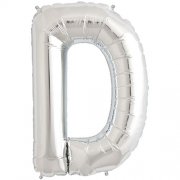 Alphabet D Silver Foil Balloon - 40inches - PartyMonster.ae