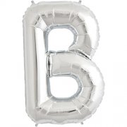 Alphabet B Silver Foil Balloon - 16inches - PartyMonster.ae