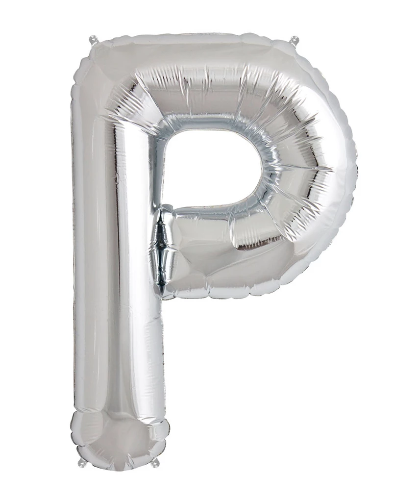 Letter P silver foil balloon for sale online in Dubai