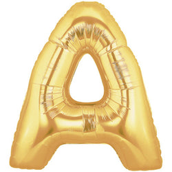 Letter A Golden Foil Balloon - 40in - PartyMonster.ae