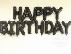 Black Happy Birthday Balloons Banner Set - PartyMonster.ae