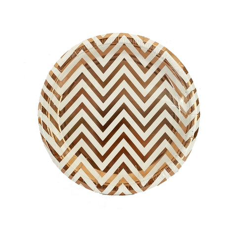 Golden Chevron Paper Plates for sale in Dubai