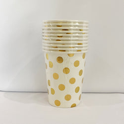 golden polka dots paper cups for sale in Dubai