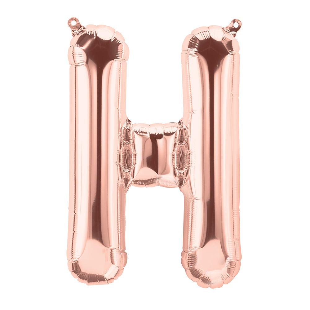 Letter H rose gold foil balloon for sale online in Dubai