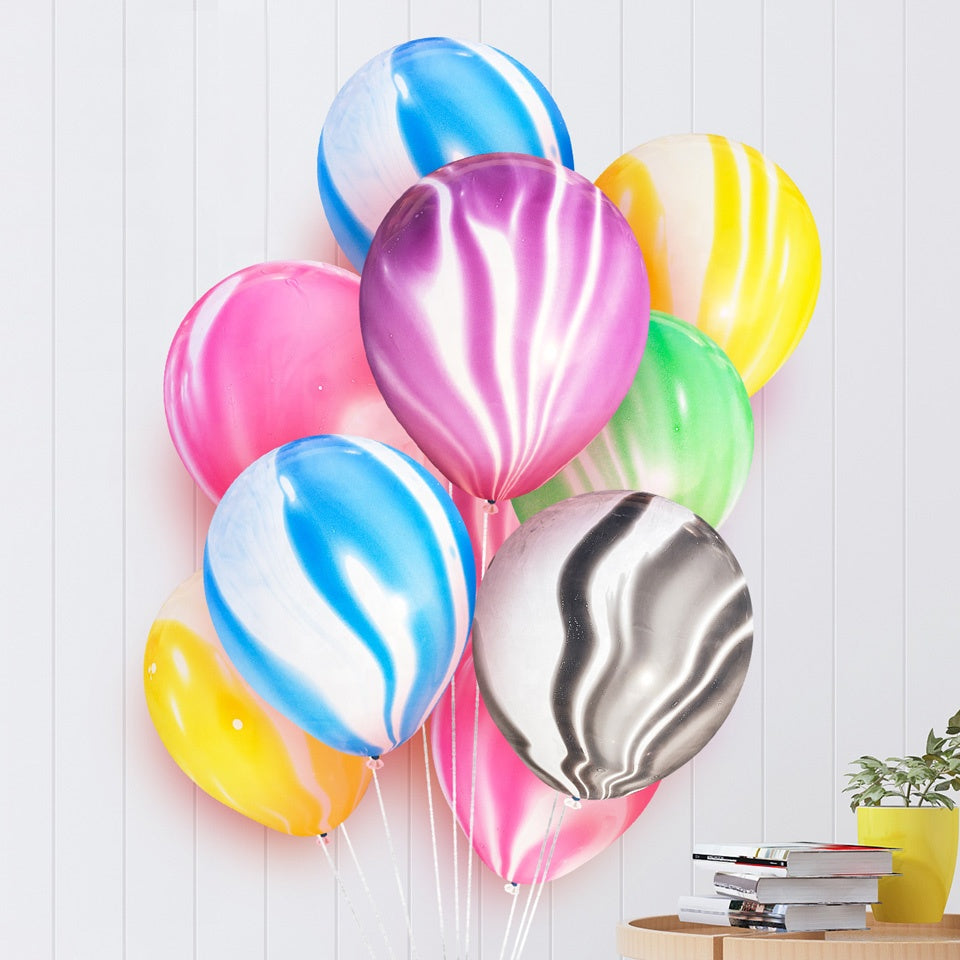 marble latex balloons bunch for sale online in Dubai