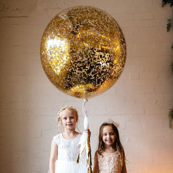 Golden Confetti 3 Feet Latex Balloon