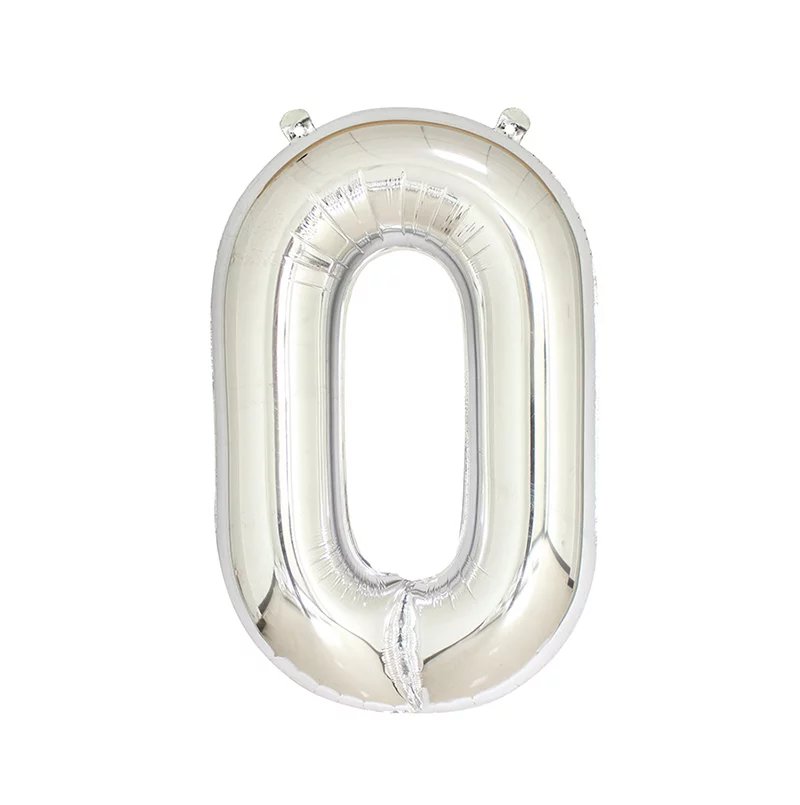 Number 0 Silver Foil Balloon 40