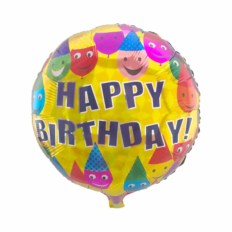 SmileyHappy Birthday Foil Balloon - 18in - PartyMonster.ae