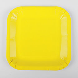 Yellow Paper Plates - 10pcs - PartyMonster.ae