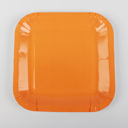 Orange Paper Plates - 10pcs - PartyMonster.ae