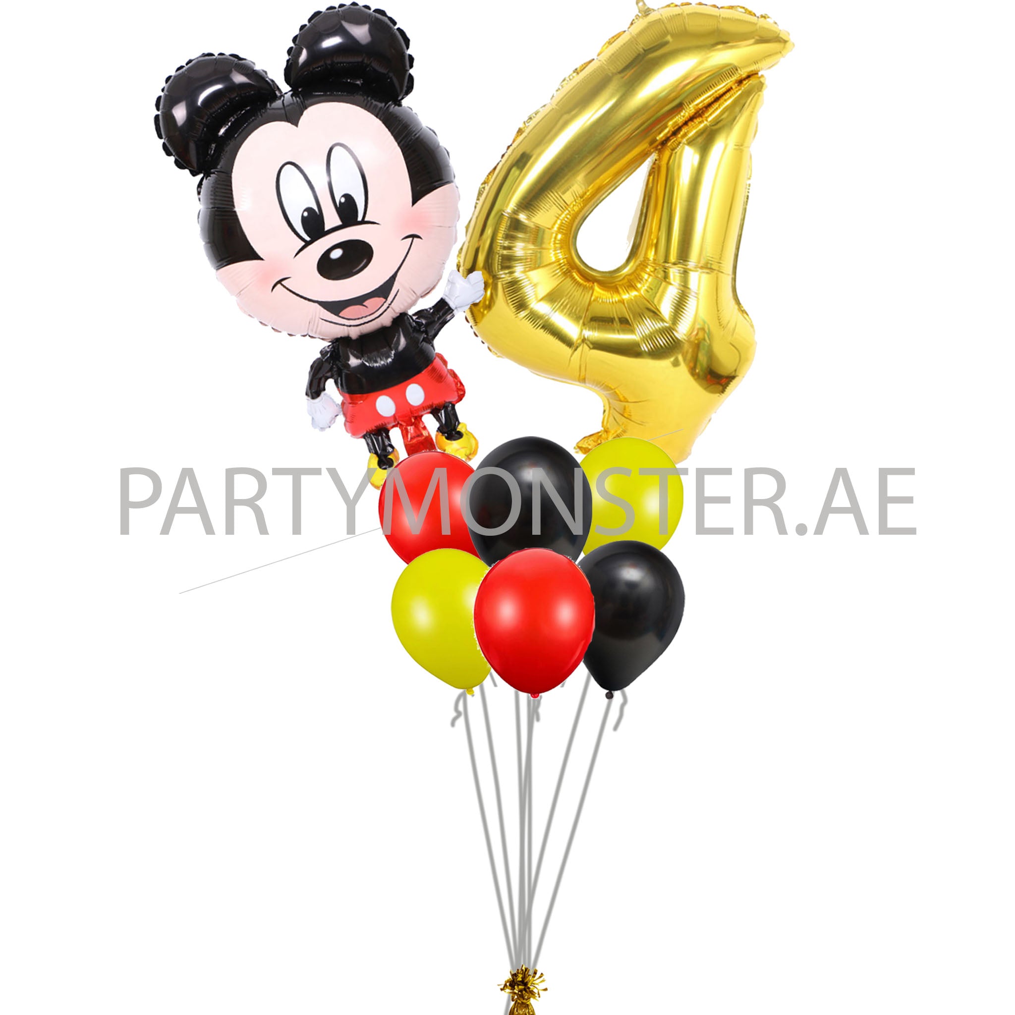 Mickey Mouse any number birthday balloon bouquet - PartyMonster.ae