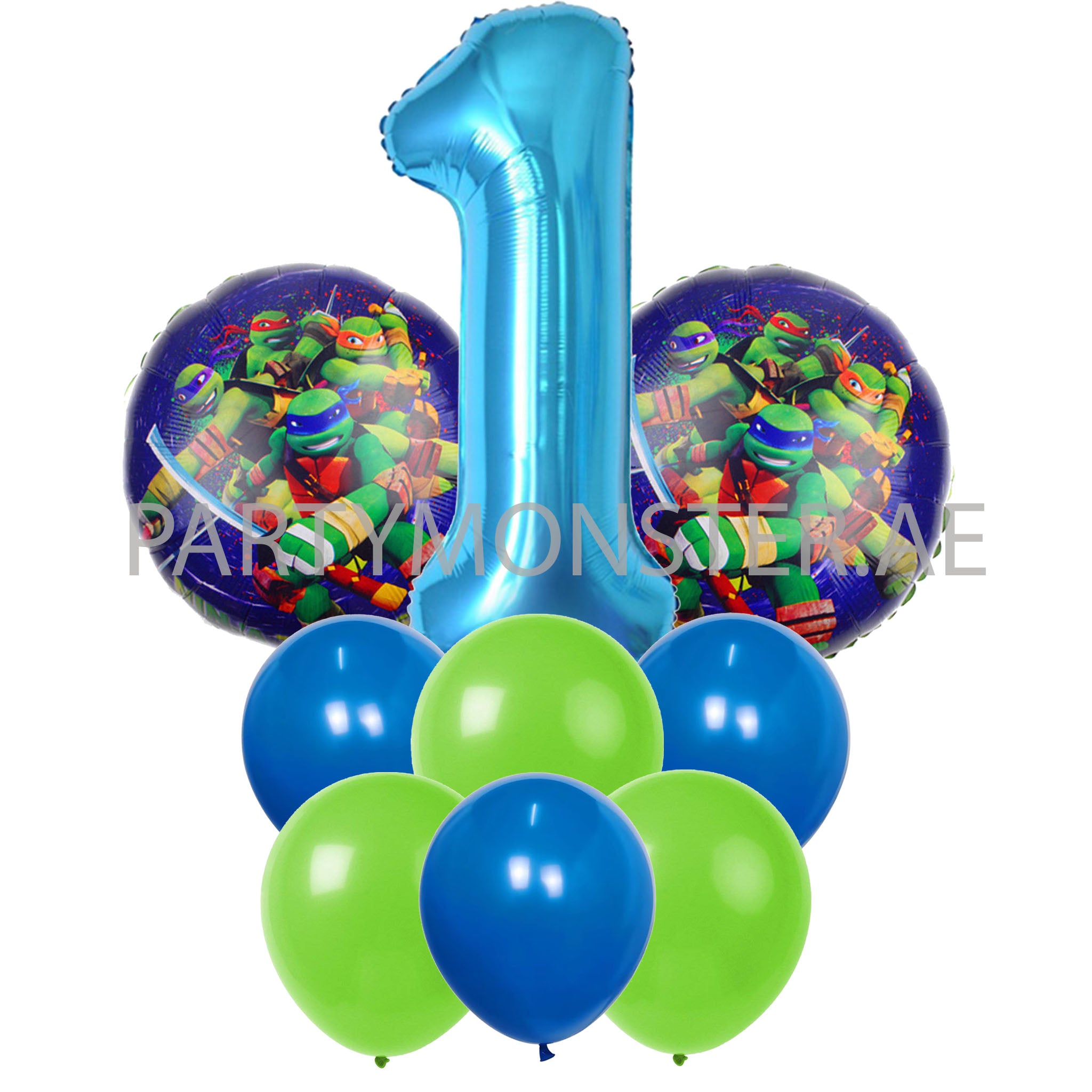 Ninja Turtles any number balloons bouquet - PartyMonster.ae