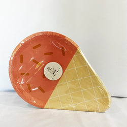 Orange Ice Cream Cone Shaped Paper Plates for sale in Dubai