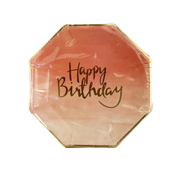 Pink Happy Birthday paper plates for sale in Dubai