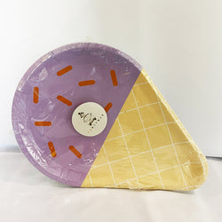 Purple Ice Cream Cone Shaped Paper Plates for sale in Dubai