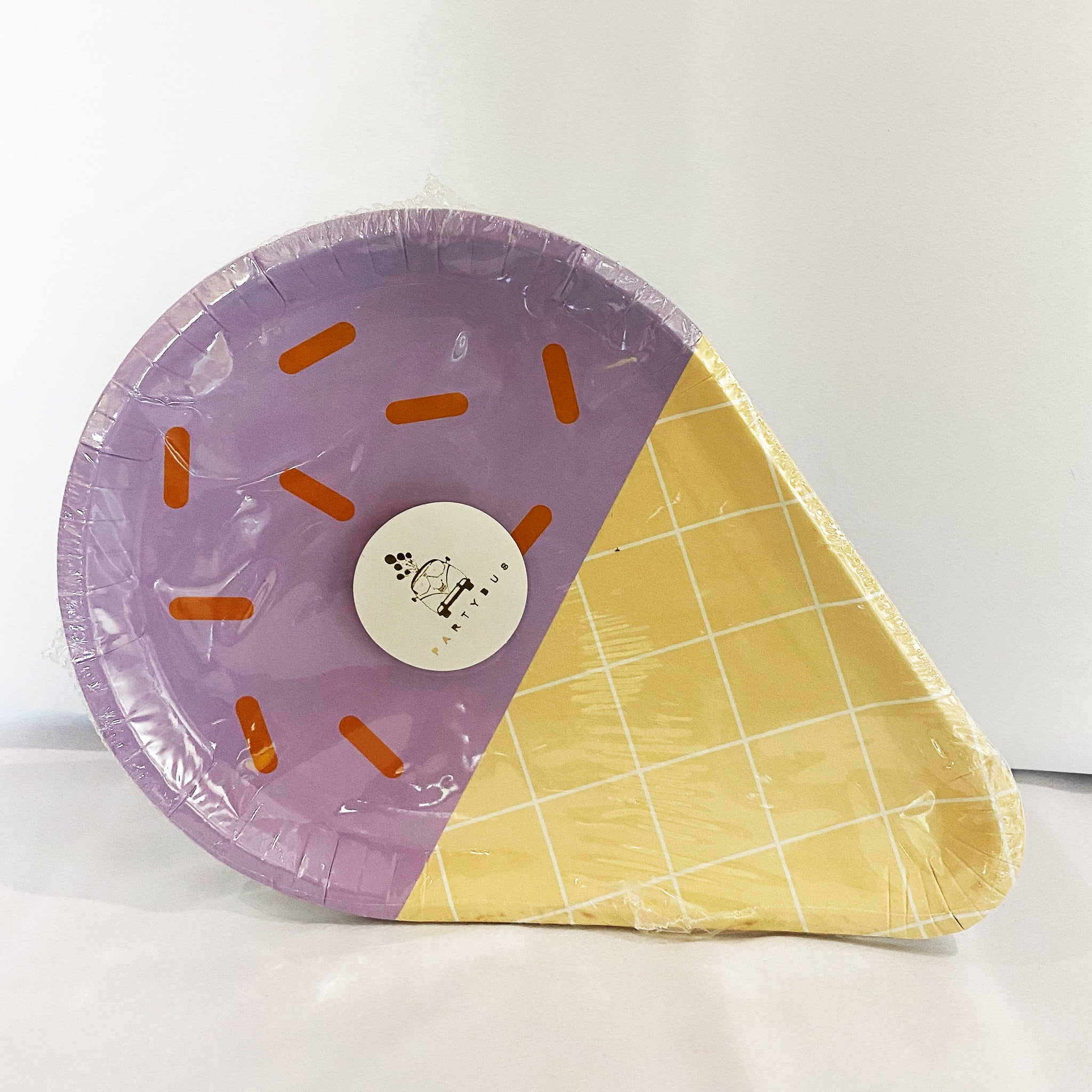 Purple Ice Cream Cone Shaped Paper Plates for sale in Dubai