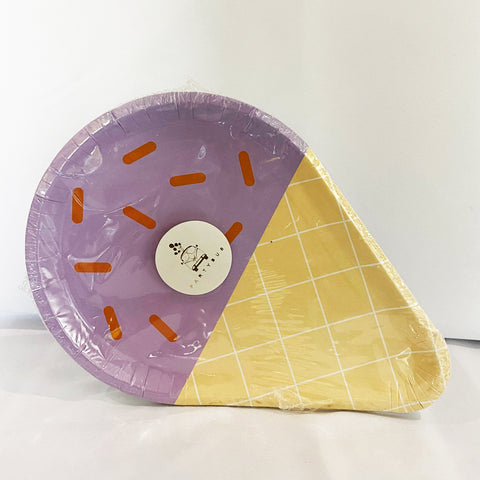 Purple Ice Cream Cone Shaped Paper Plates for sale in Dubai