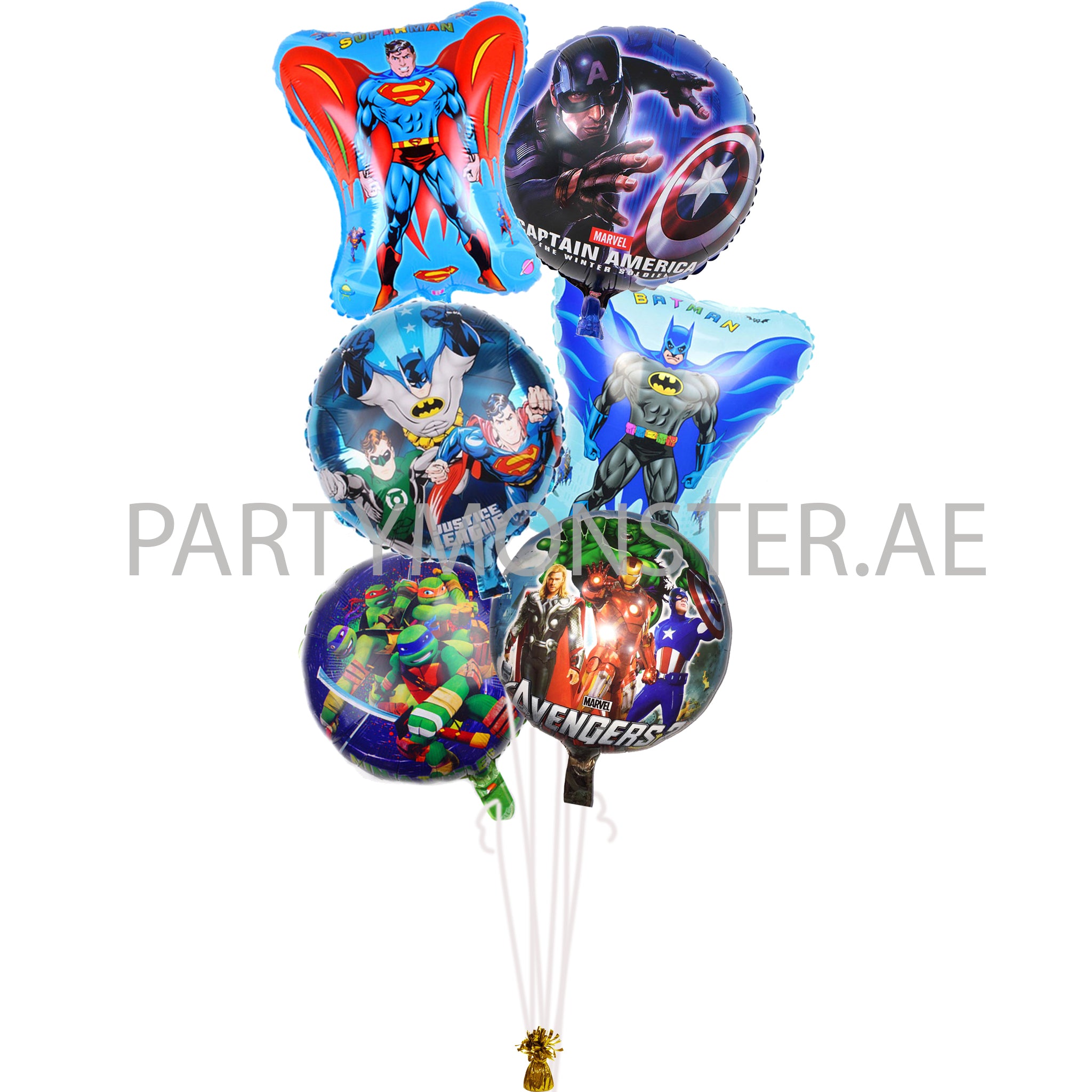 Super Heroes balloons bouquet - PartyMonster.ae