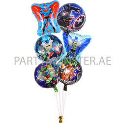 Super Heroes balloons bouquet - PartyMonster.ae