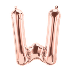 Letter W rose gold foil balloon for sale online in Dubai