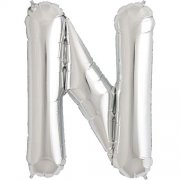 Alphabet N Silver Foil Balloon - 40inches - PartyMonster.ae