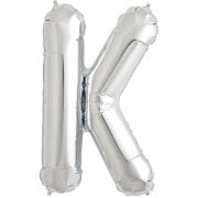 Alphabet K Silver Foil Balloon - 40inches - PartyMonster.ae