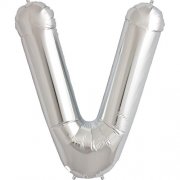 Alphabet V Silver Foil Balloon - 40inches - PartyMonster.ae