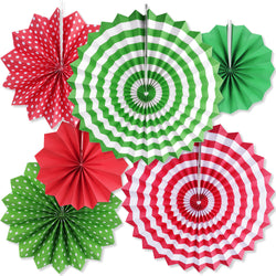 Red and green paper fans hanging decor for sale online in Dubai