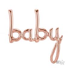 baby cursive rosegold foil balloon- 82*102cm - PartyMonster.ae