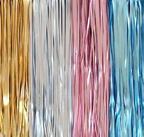 Blue Tassel/ tinsel Foil curtain, backdrop 2m - PartyMonster.ae