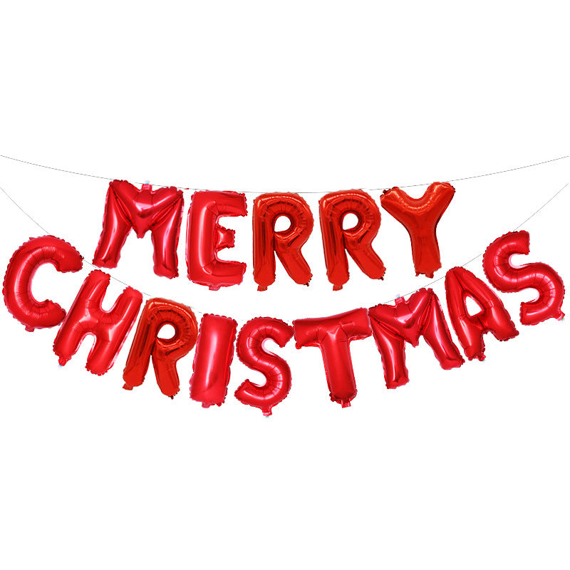 Merry Christmas Red Foil Balloon airfilled Banner 14inches