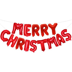 Merry Christmas Red Foil Balloon airfilled Banner 14inches