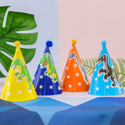 Party hats of dinosaur theme of 5bag of each design with 10pcs/bag - PartyMonster.ae