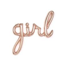 girl cursive rosegold letter foil balloon- 54cm x 98cm - PartyMonster.ae