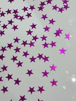 hot pink star shaped foil confetti