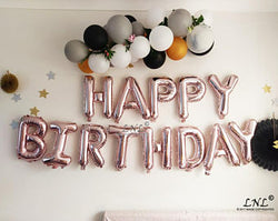 Rose Gold Happy Birthday Balloon Bunting Set - PartyMonster.ae