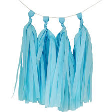 Baby Blue Paper Tassel Garland - PartyMonster.ae