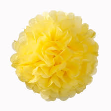 Pom Pom Hanging Tissue Decoration - Yellow - PartyMonster.ae