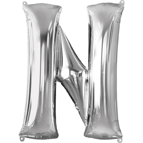 Letter N silver foil balloon for sale online in Dubai